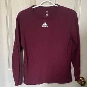 Adidas Burgundy Long Sleeve Tee